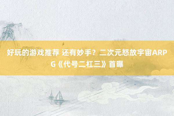 好玩的游戏推荐 还有妙手？二次元怒放宇宙ARPG《代号二杠三》首曝