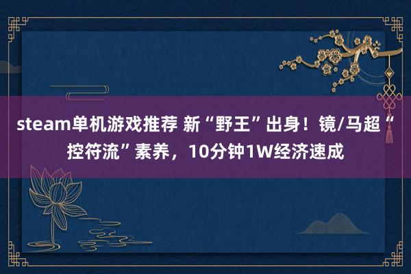 steam单机游戏推荐 新“野王”出身！镜/马超“控符流”素养，10分钟1W经济速成