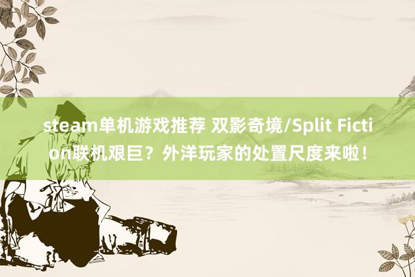 steam单机游戏推荐 双影奇境/Split Fiction联机艰巨？外洋玩家的处置尺度来啦！